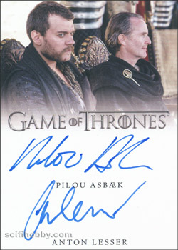 Anton Lesser and Pilou Asbaek Dual/Inscription Autograph card