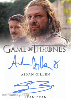 Aidan Gillen and Sean Bean Dual/Inscription Autograph card