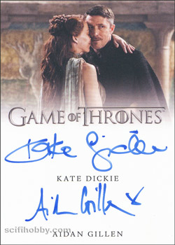 Aidan Gillen and Kate Dickie Dual/Inscription Autograph card