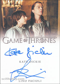 Lino Facioli and Kate Dickie Dual/Inscription Autograph card
