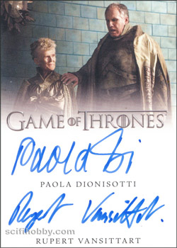 Paola Dionisotti and Rupert Vansittart Dual/Inscription Autograph card
