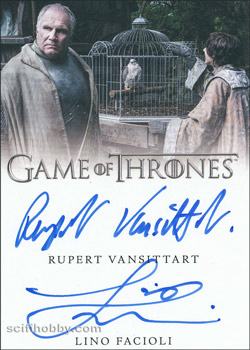 Lino Facioli and Rupert Vansittart Dual/Inscription Autograph card