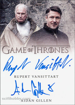Aidan Gillen and Ruper Vansittart Dual/Inscription Autograph card