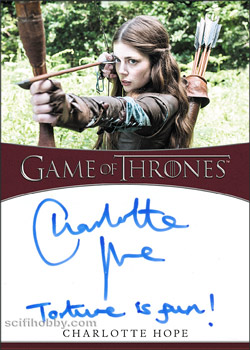Charlotte Hope Quantity Range: 50-100 Dual/Inscription Autograph card