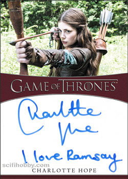 Charlotte Hope Quantity Range: 50-75 Dual/Inscription Autograph card