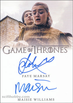 Maisie Williams and Faye Marsay Dual/Inscription Autograph card