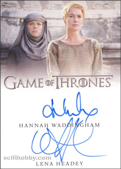Lena Headey and Hannah Waddingham Dual/Inscription Autograph card