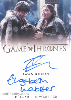 Elizabeth Webster and Iwan Rheon Dual/Inscription Autograph card