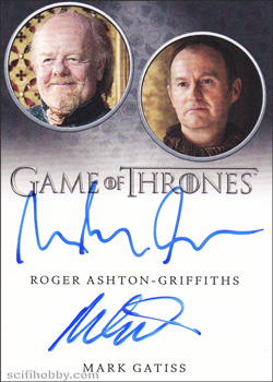 Mark Gatiss and Roger Ashton-Griffiths Dual Autograph card