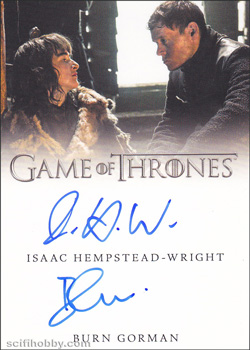Isaac Hempstead-Wright and Burn Gorman Dual Autograph card
