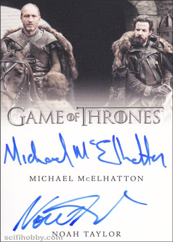 Michael McElhatton and Noah Taylor Dual Autograph card