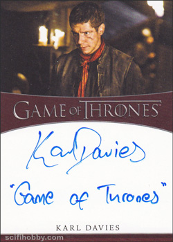 Karl Davies Quantity Range: 50-75 Inscription Autograph card
