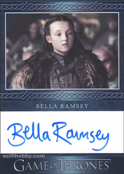 Bella Ramsey as Lady Lyanna Mormont Blue Border Autograph card