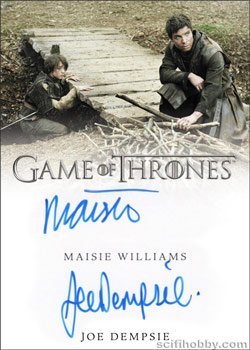 Dual Autograph Card Signed By Maisie Williams and Joe Dempsie 9-Case Incentive