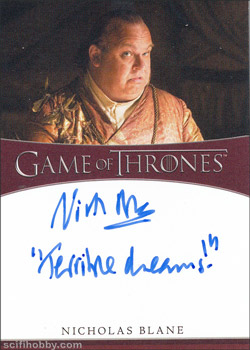 Nicholas Blane as Spice King Inscription Autographs -- Only one inscription autograph card per actor/signer included in the Archive Box. Variations selected at random.