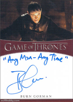 Burn Gorman as Karl Tanner Inscription Autographs -- Only one inscription autograph card per actor/signer included in the Archive Box. Variations selected at random.