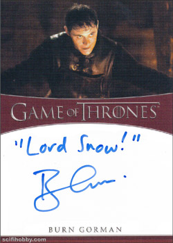 Burn Gorman as Karl Tanner Inscription Autographs -- Only one inscription autograph card per actor/signer included in the Archive Box. Variations selected at random.