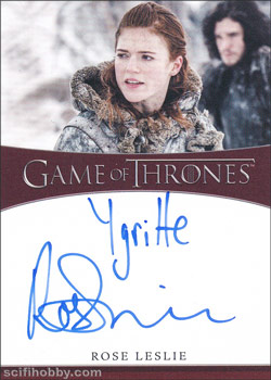 Rose Leslie as Ygritte Inscription Autographs -- Only one inscription autograph card per actor/signer included in the Archive Box. Variations selected at random.