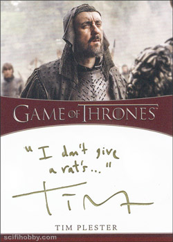 Tim Plester as Walder Rivers Inscription Autographs -- Only one inscription autograph card per actor/signer included in the Archive Box. Variations selected at random.
