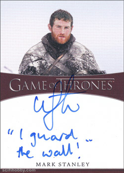 Mark Stanley as Grenn Inscription Autographs -- Only one inscription autograph card per actor/signer included in the Archive Box. Variations selected at random.