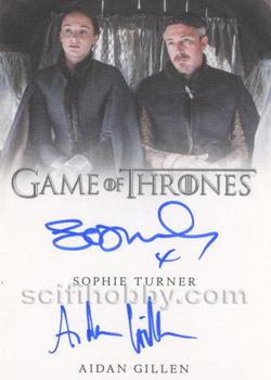 Dual Autograph Card Signed By Sophie Turner and Aidan Gillen 6-Case Incentive