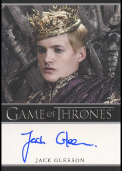 Jack Gleeson as King Joffrey Baratheon Autograph card