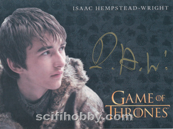 Isaac Hempstead-Wright as Bran Stark Gold Autograph card