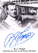 A.J. Foyt Autograph Cards