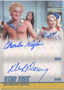 Charles Napier as Adam and Deborah Downey as Mavig in The Way To Eden Double Autograph