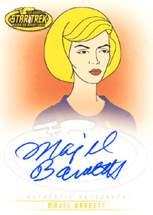 Majel Barrett as the voice of Nurse Chapel Autograph card