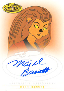 Majel Barrett as the voice of Lt. M'Ress Autograph card