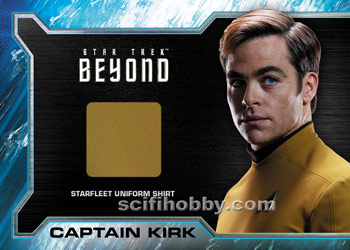 Captain Kirk Star Trek Uniform Relic card and Pins Cards