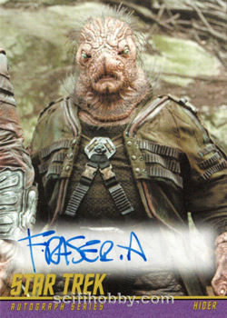 Fraser Aitcheson as Hider in Star Trek Beyond Star Trek Movies Autograph card