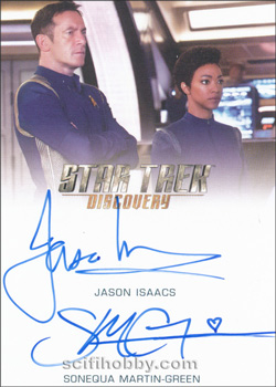 Dual Autograph Card Signed by Sonequa Martin-Green and Jason Isaacs 9-Case Incentive