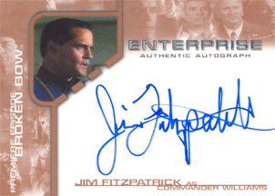 Jim Fitzpatrick as Commander Williams Autograph card