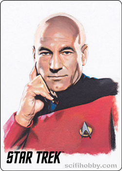 Captain Picard Starfleet's Finest Painted Portrait Metal Parallel card
