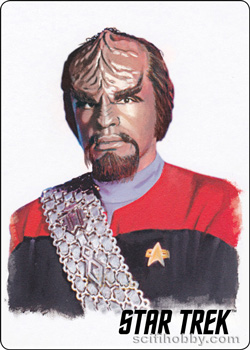 Lt. Worf Starfleet's Finest Painted Portrait Metal Parallel card