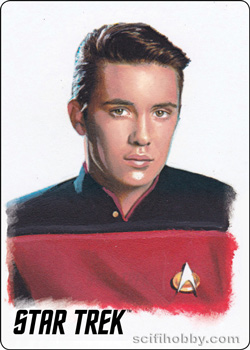 Wesley Crusher Starfleet's Finest Painted Portrait Metal Parallel card