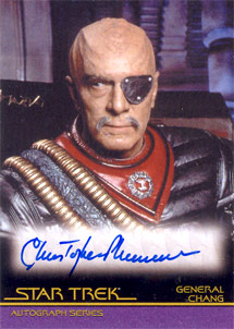 Christopher Plummer as General Chang in STVI: The Undiscovered Country Autograph card