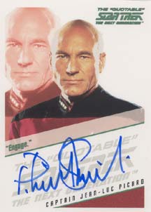 Patrick Stewart as Captain Jean-Luc Picard Autograph card