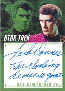 Jack Donner as Romulan Subcommander in The Enterprise Incident Inscription Autograph card