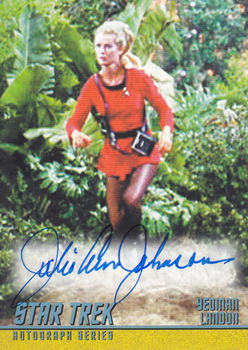 Julie Ann Johnson as Yeoman Landon in The Apple Other Autograph card