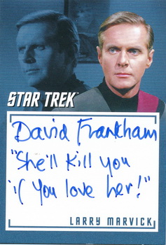 David Frankham as Larry Marvick in Is There In Truth No Beauty? Inscription Autograph card