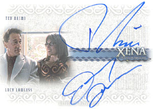 Lucy Lawless as Annie and Ted Raimi as Harry Autograph card