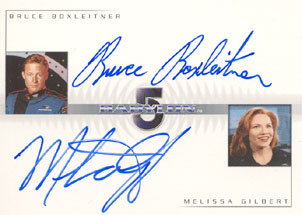 Bruce Boxleitner/Melissa Gilbert as Capt. Sheridan/Anna Sheridan Double Signed Card