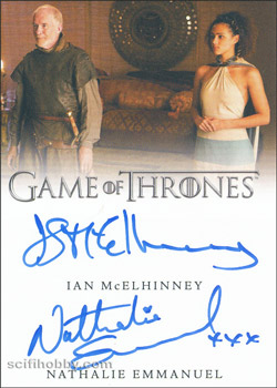 Nathalie Emmanuel and Ian McElhinney Dual/Inscription Autograph card