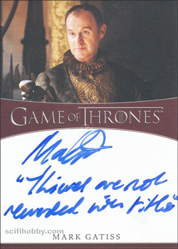 Mark Gatiss Quantity Range: 10-25 Dual/Inscription Autograph card