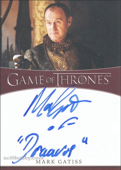 Mark Gatiss Quantity: 3 Dual/Inscription Autograph card