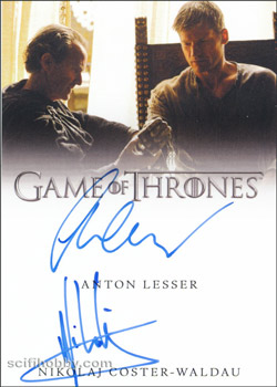 Anton Lesser and Nicolaj Coster-Waldau Dual/Inscription Autograph card