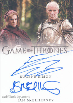Eugene Simon and Ian McElhinney Dual/Inscription Autograph card
